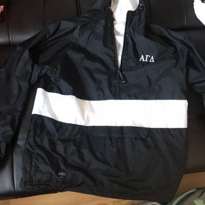 Large Alpha gamma delta rain coat/windbreaker